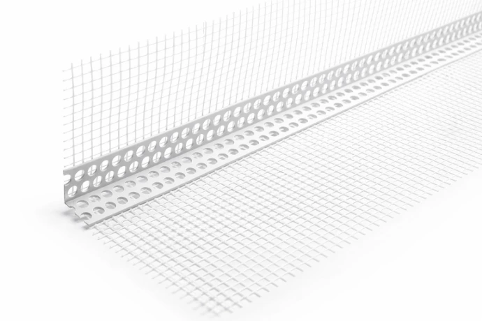 Accessoires ITE : cornière d’angle PVC avec trame pour renfort des angles