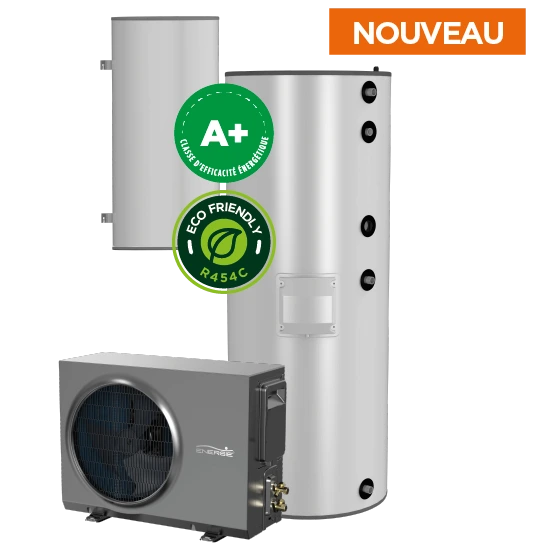 Pompe à chaleur ECS split : unité extérieure + ballon intérieur AQUAPURA SPLIT GREEN