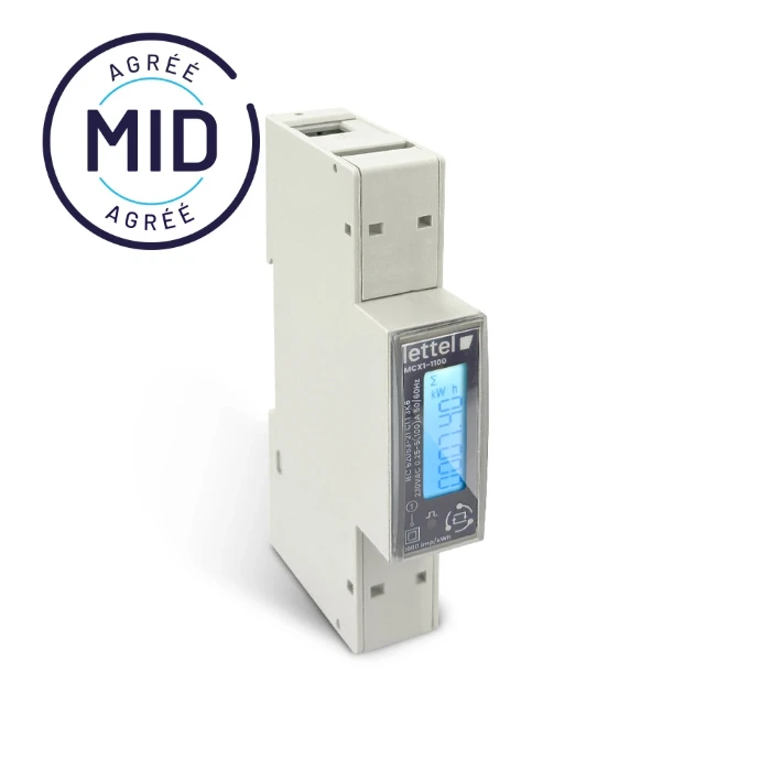 Compteur d'énergie monophasé ultra-compact MCX1 LETTEL 1 module MID Modbus distribué par PROVELIAH