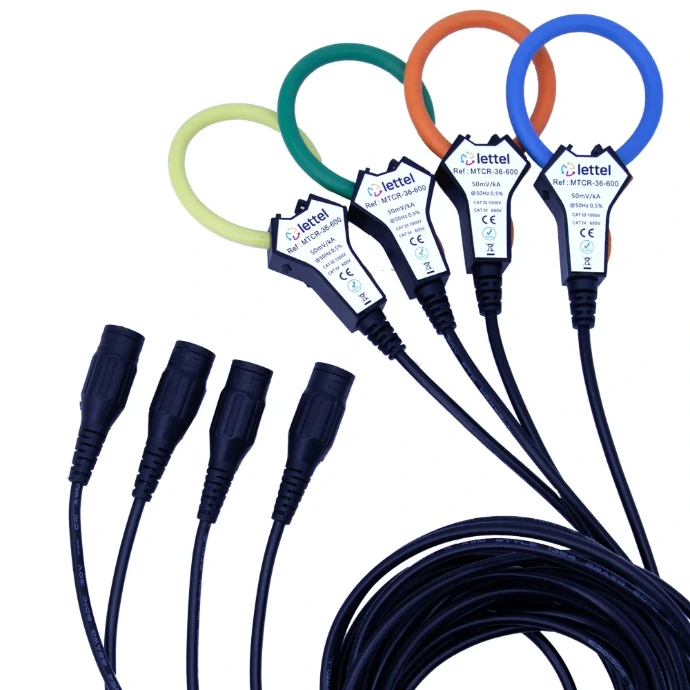 Boucle flexible Rogowski MTCR LETTEL pour mesure de courant sans déconnexion sur câble ou barre conductrice