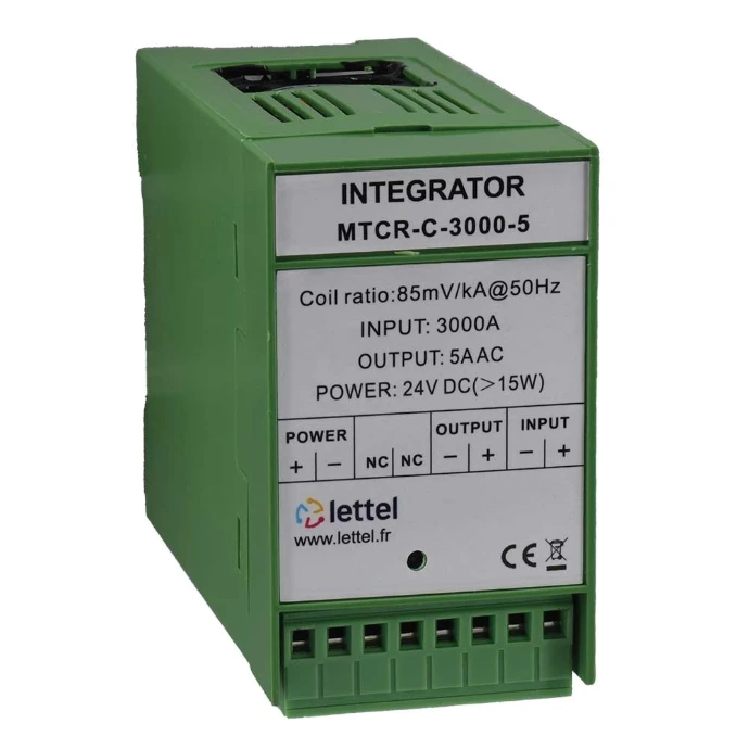 Convertisseur de signal MTCR-C LETTEL sur rail DIN pour raccordement de boucles Rogowski à un compteur standard