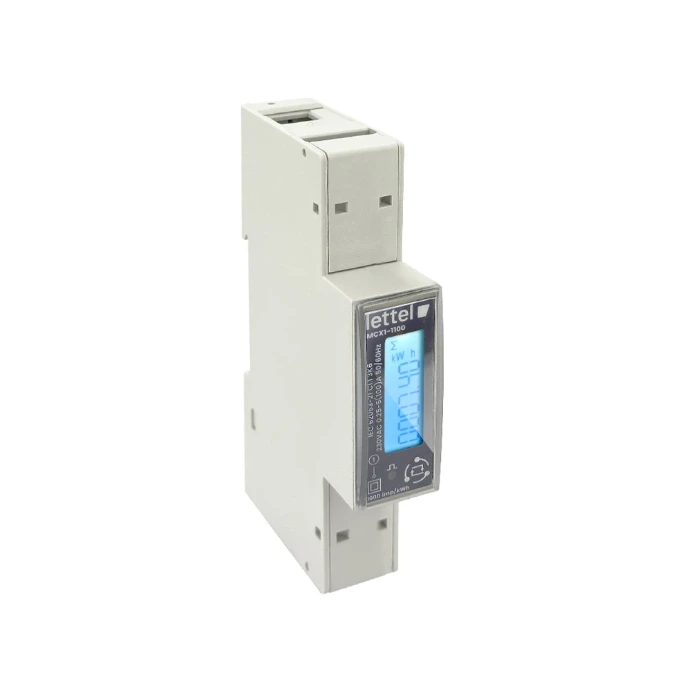 Compteur d'énergie monophasé MCX1D-100 LETTEL avec sortie impulsions optocoupleur pour automate ou concentrateur
