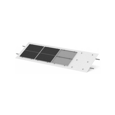 Montage Antaisolar ALTRA-METAL PRO H32 sur couverture métallique, avec mini-rails et panneaux