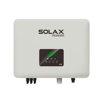 Onduleur réseau triphasé SolaX X3-PRO G2, boîtier blanc avec afficheur en façade