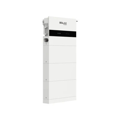 Système SolaX X1-IES présenté en colonne avec onduleur et éléments de stockage