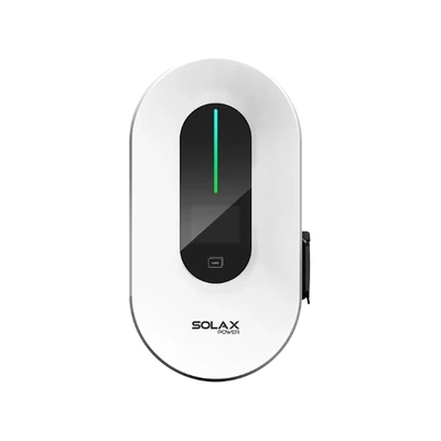 Borne SolaX Smart EV Charger G2 présentée avec prise et câble dans un visuel fabricant