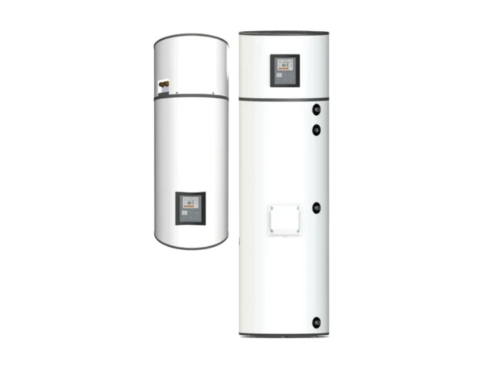 Deux formats de ballons ENERGIE AQUAPURA BOOSTER avec commandes en façade et raccordements hydrauliques