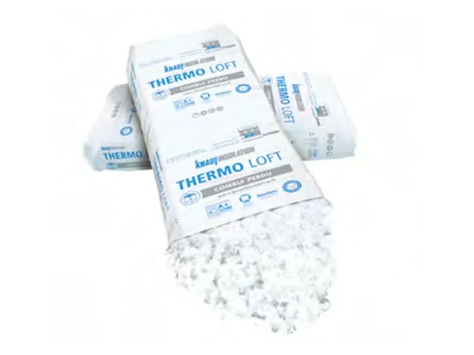 Sacs Knauf Insulation THERMO LOFT avec laine minérale de verre en vrac pour soufflage