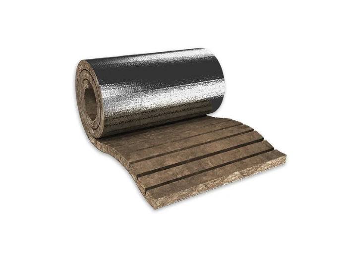 Feutre Thermo-teK LM Eco ALU en lamelles de laine de roche avec parement aluminium, partiellement enroulé