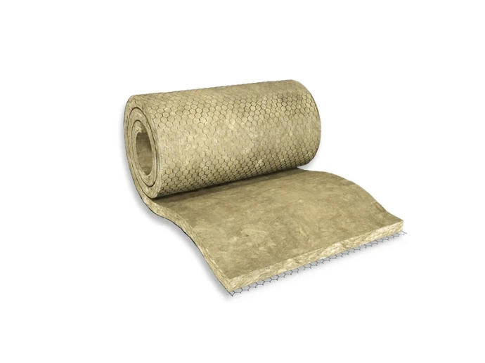 Nappe Sea-teK WM 100 GGN en laine minérale de roche avec grillage visible, partiellement déroulée