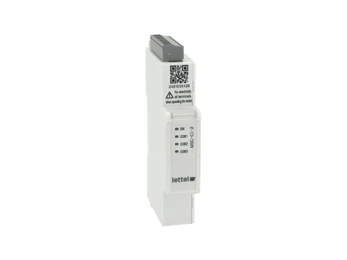 Module de communication LETTEL Enerclip MSC-C1 avec voyants d’état et raccordement supérieur