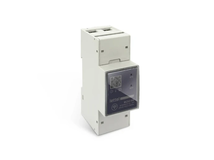 Compteur multi-circuits LETTEL MCX2-6MOD avec voyants SYS et COMM et pictogramme Modbus