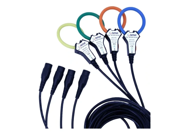 Boucles Rogowski LETTEL MTCR de différentes couleurs avec leurs cordons et connecteurs