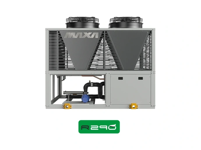 Groupe extérieur MAXA HWA2 avec échangeurs latéraux et ventilateurs supérieurs